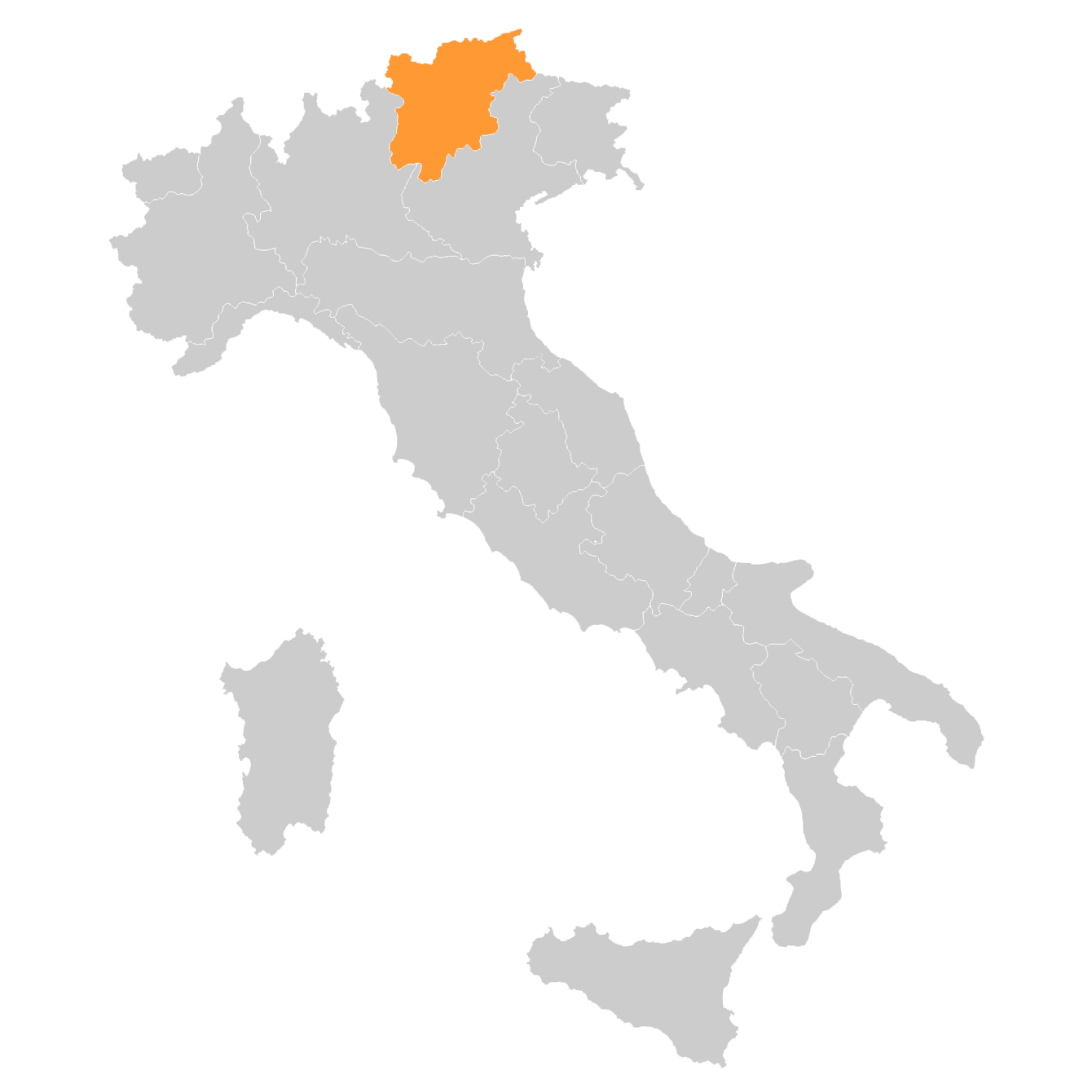 mapa Taliansko - Trentino-Alto Adige