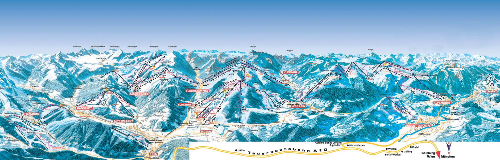 Ski mapa Flachau
