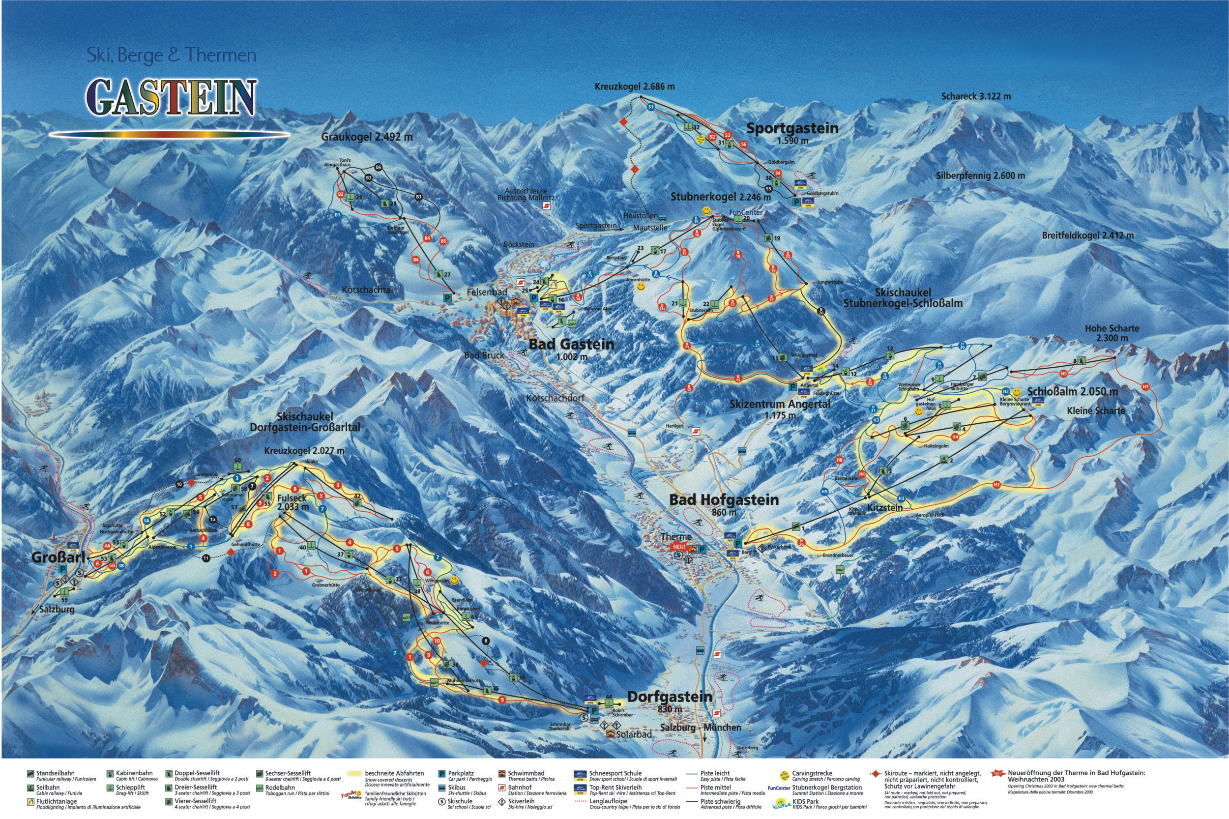 ski mapa - GASTEIN