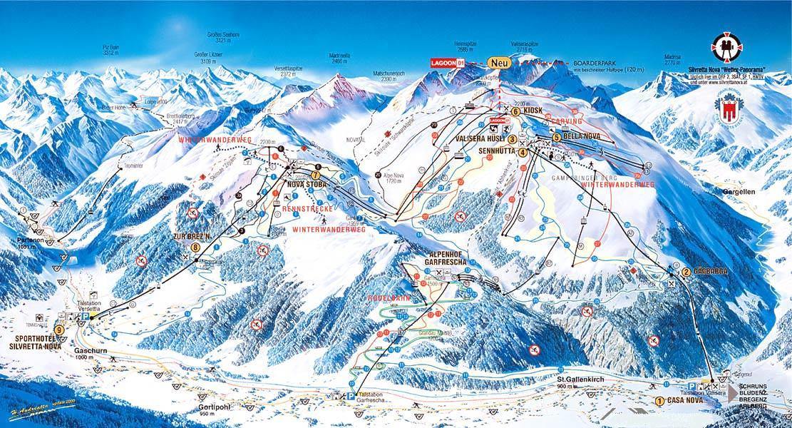 ski mapa - SILVRETTA NOVA