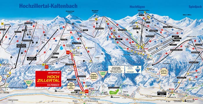 Ski mapa Hochzillertal