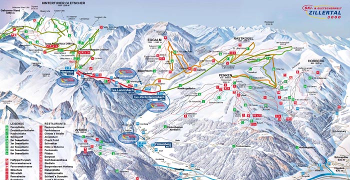 Ski mapa Zillertal 3000