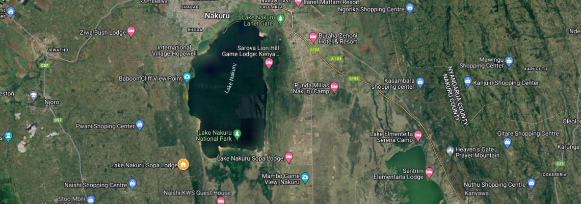 mapa Sopa Lodge Lake Nakuru, Lake Nakuru, Kea