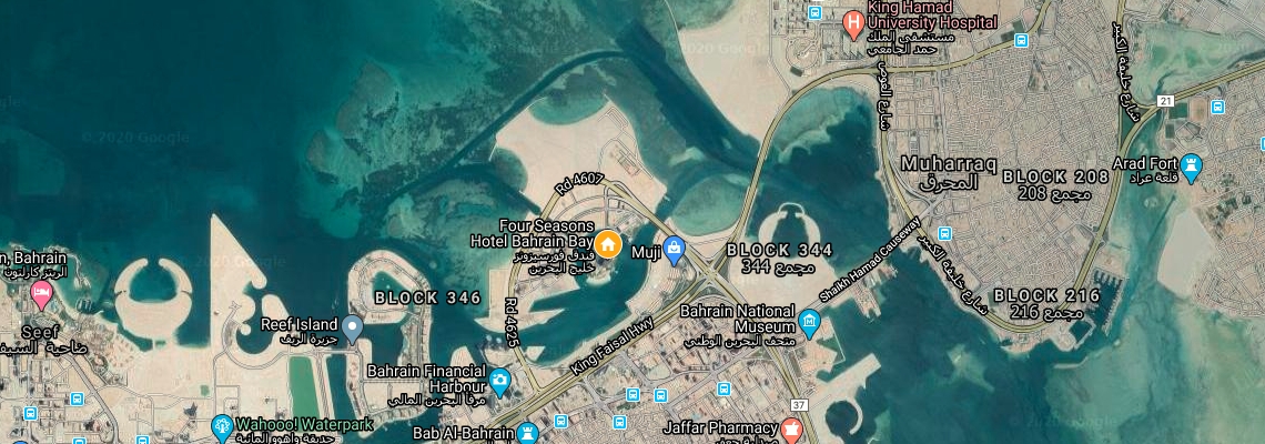 mapa Hotel Four Seasons Bahrain Bay, Manma, Bahrain