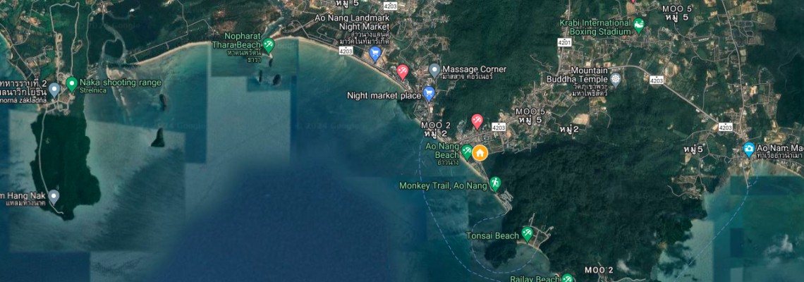 mapa Centara Ao Nang Beach Resort & Spa , Krabi, Thajsko