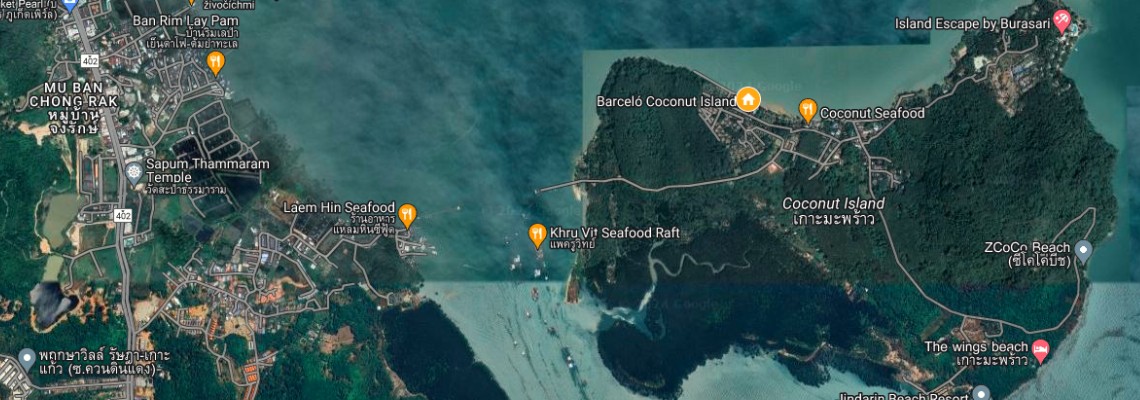mapa Barcel Coconut Island, Phuket, Thajsko