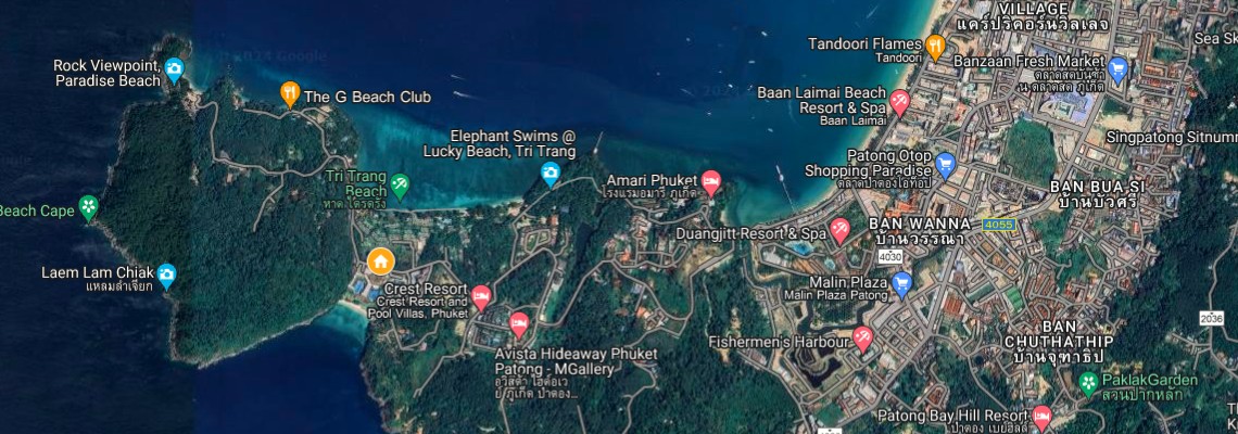 mapa Marriott Resort & Spa, Merlin Beach, Phuket, Thajsko