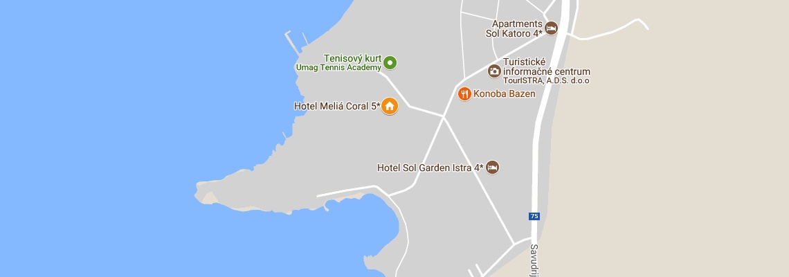 mapa Hotel Meli Coral, Umag