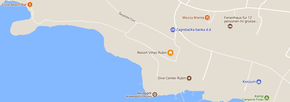 mapa Rezort Villas Rubin, Rovinj