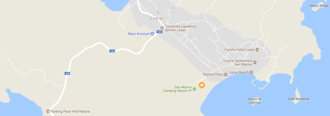 mapa Rezidencia San Marino, Lopar - ostrov Rab