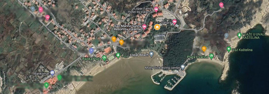 mapa San Marino Sunny Resort, Lopar