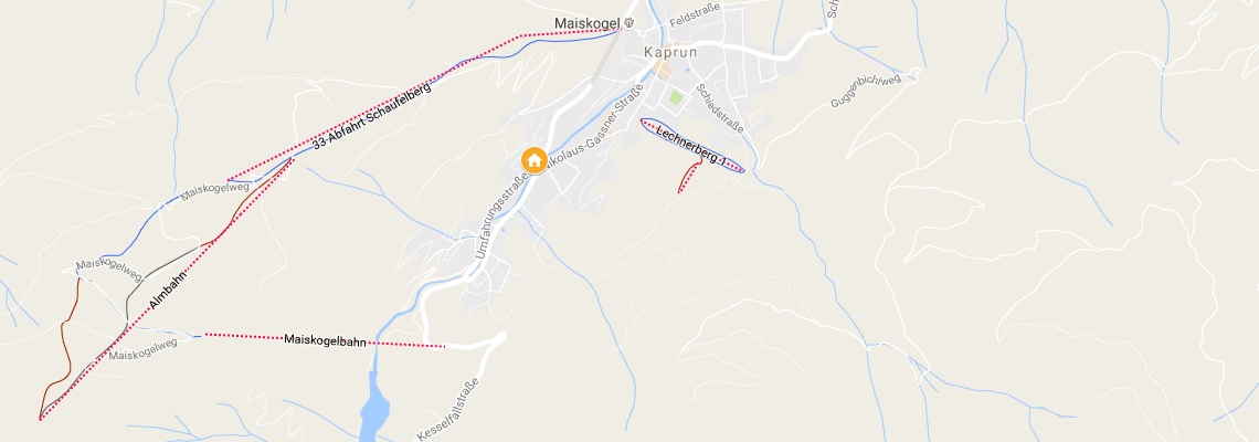 mapa Avenida Mountain Lodges, Kaprun