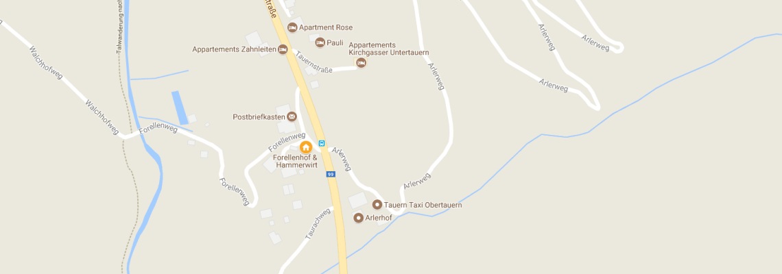 mapa Gasthof Hammerwirt & Forellenhof, Untertauern