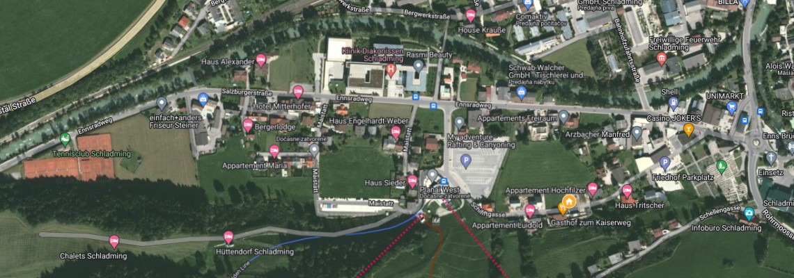 mapa Apartmny Wehrhof, Schladming