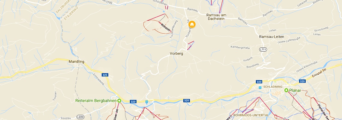 mapa Penzin Erzherzog Johann, Ramsau am Dachstein