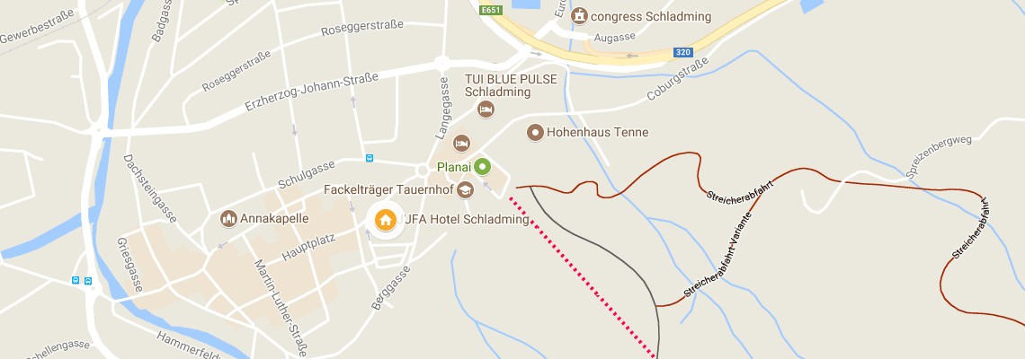 mapa Hotel Jufa, Schladming