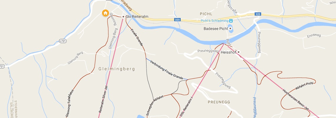 mapa Apartmny Sieder, Pichl bei Schladming