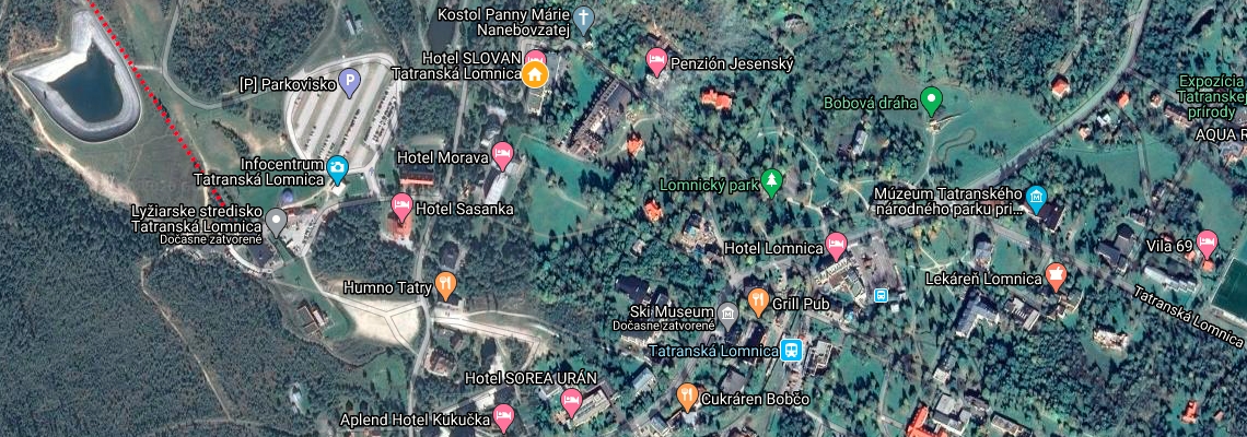 mapa Hotel Slovan, Tatransk Lomnica