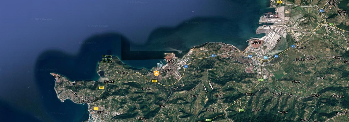 mapa Depandance San Simon, Izola