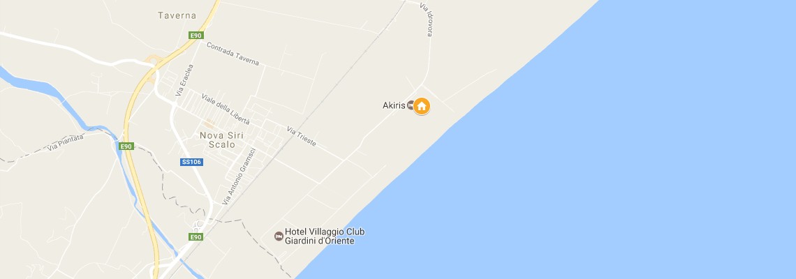 mapa Hotel Akiris, Marina di Nova Siri