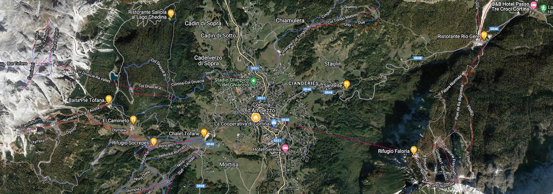 mapa Hotel de Len, Cortina d'Ampezzo