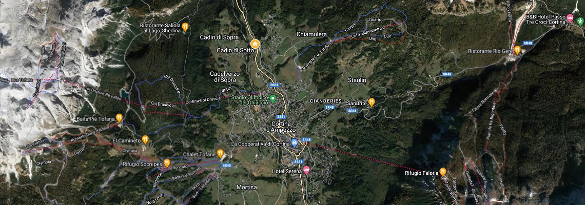 mapa Dolomiti Lodge Alvera, Cortina dAmpezzo