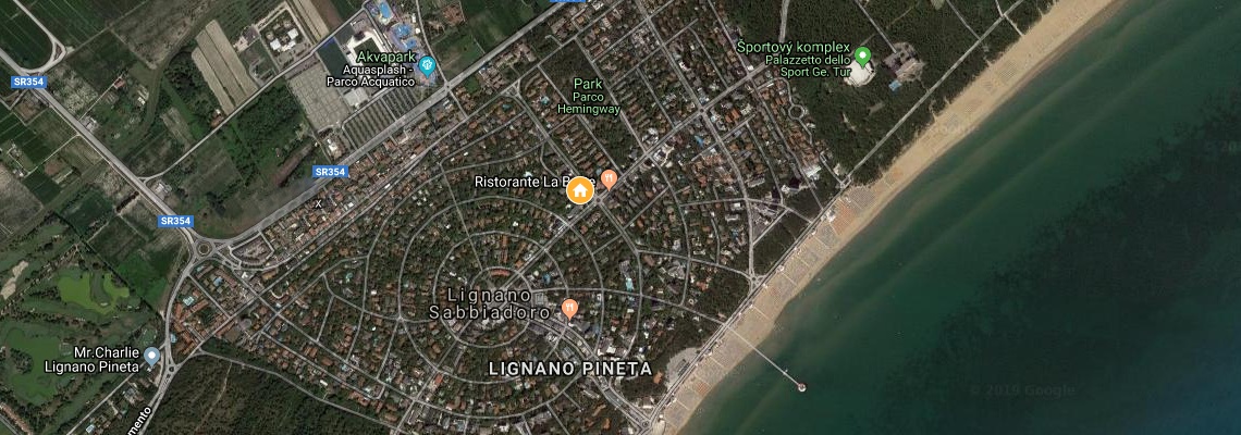 mapa Rezidencia Linda, Lignano