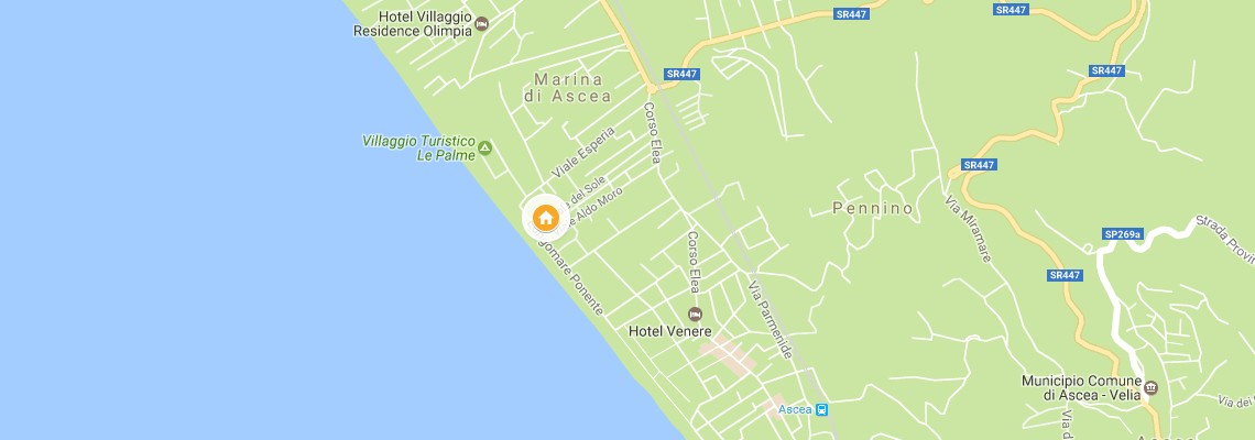 mapa Rezidencia Oliveto a Mare, Ascea Marina