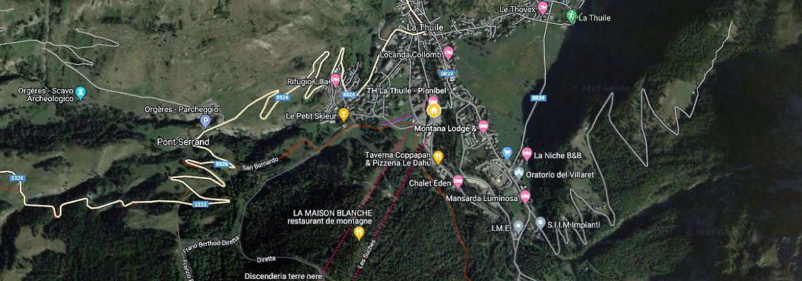 mapa Hotel Planibel, La Thuile