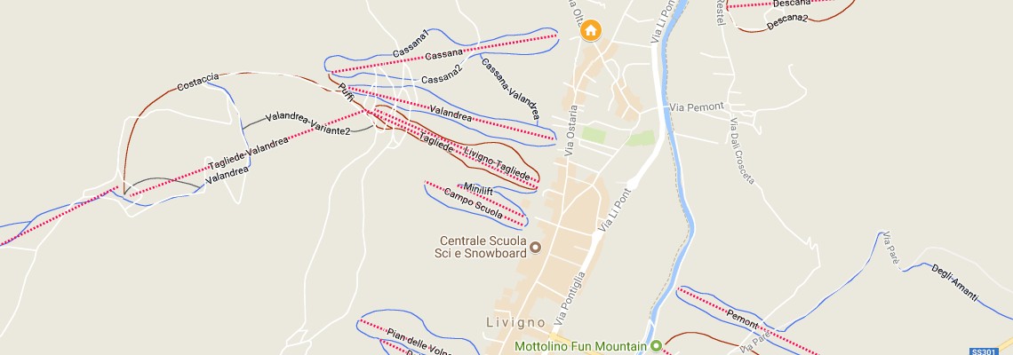 mapa Apartmny Chalet Olta, Livigno