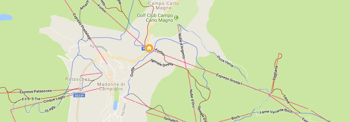 mapa Hotel Fortini, Madonna di Campiglio