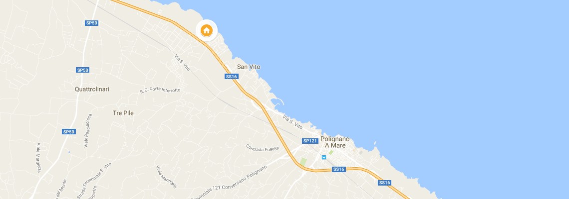 mapa Pietra Blu Resort & Spa, Polignano a Mare