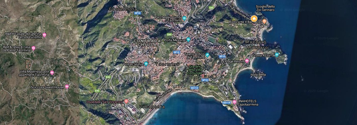 mapa Grand Hotel Atlantis Bay, Taormina