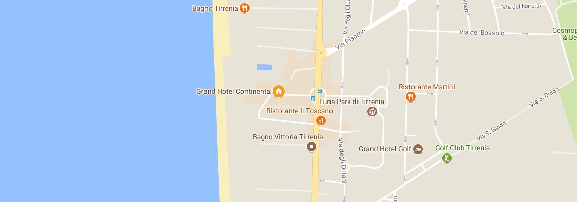 mapa Grand Hotel Continental, Tirrenia