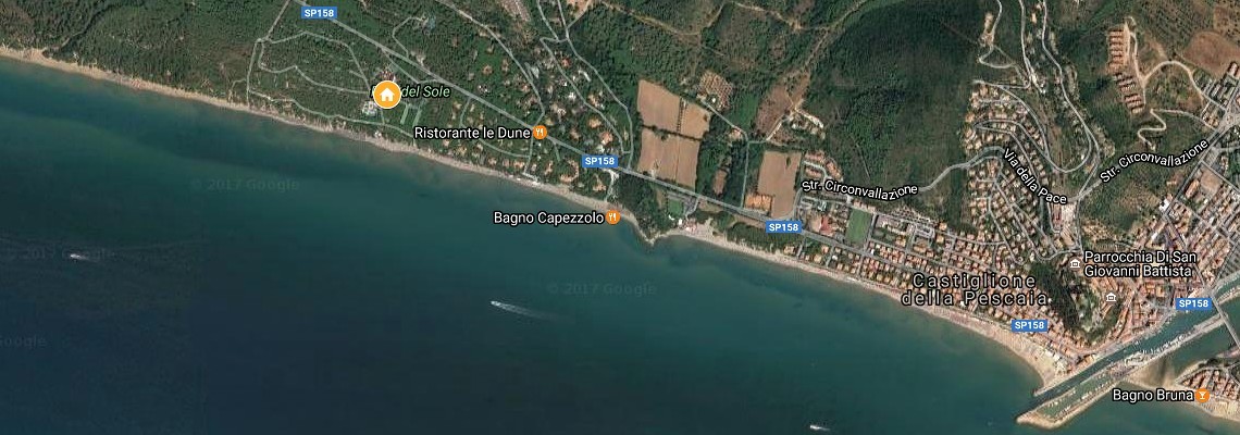 mapa Riva del Sole Resort, Castiglione della Pescaia