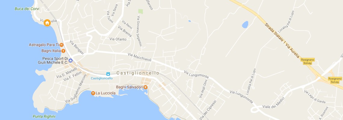mapa Hotel Baia del Sorriso, Castiglioncello