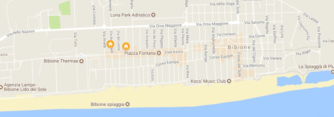 mapa Villa Georget e D 'Annunzio, Bibione