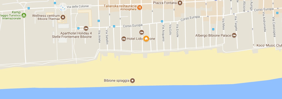 mapa Rezidencia Itaca, Bibione