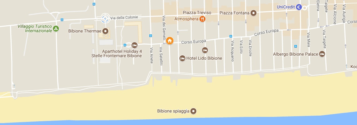 mapa Hotel President, Bibione