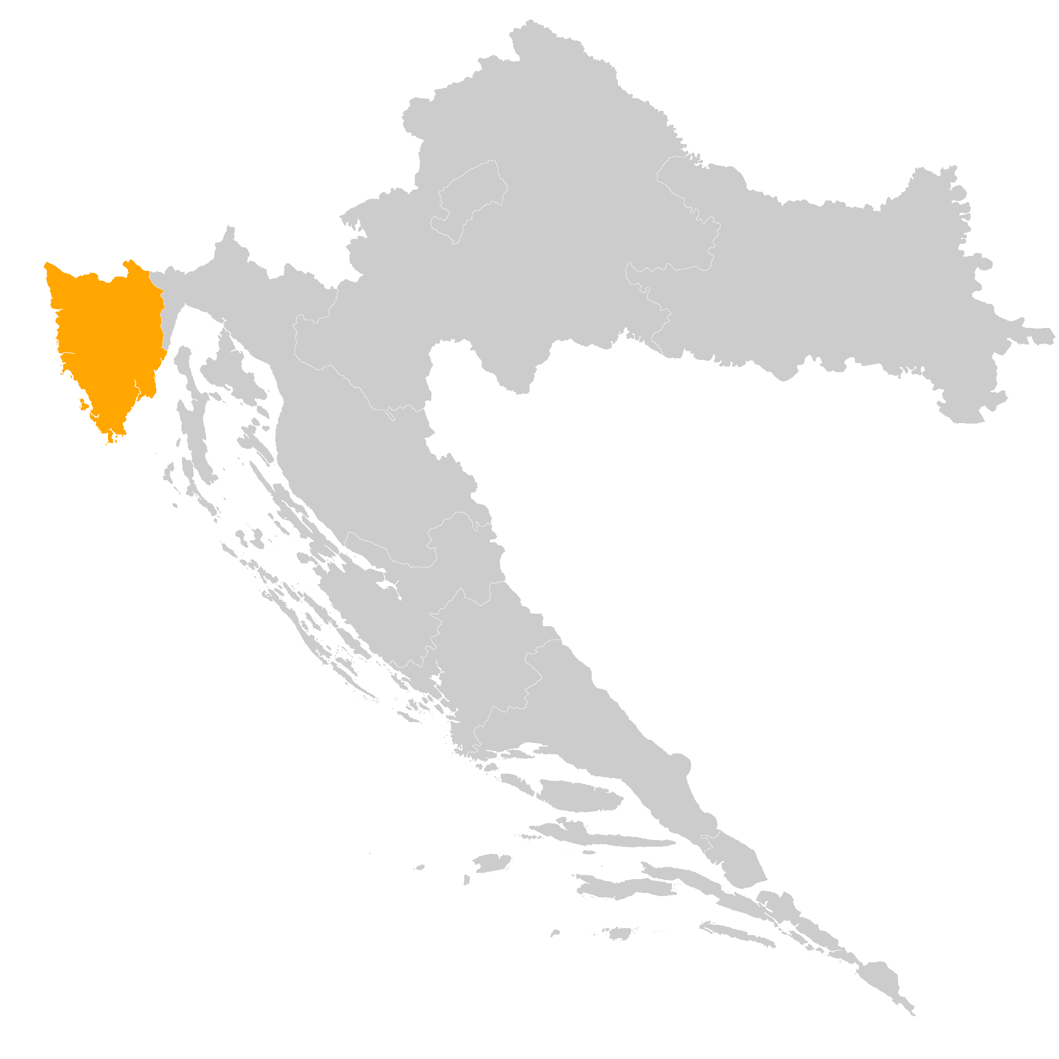 mapa Chorvátsko - Istria