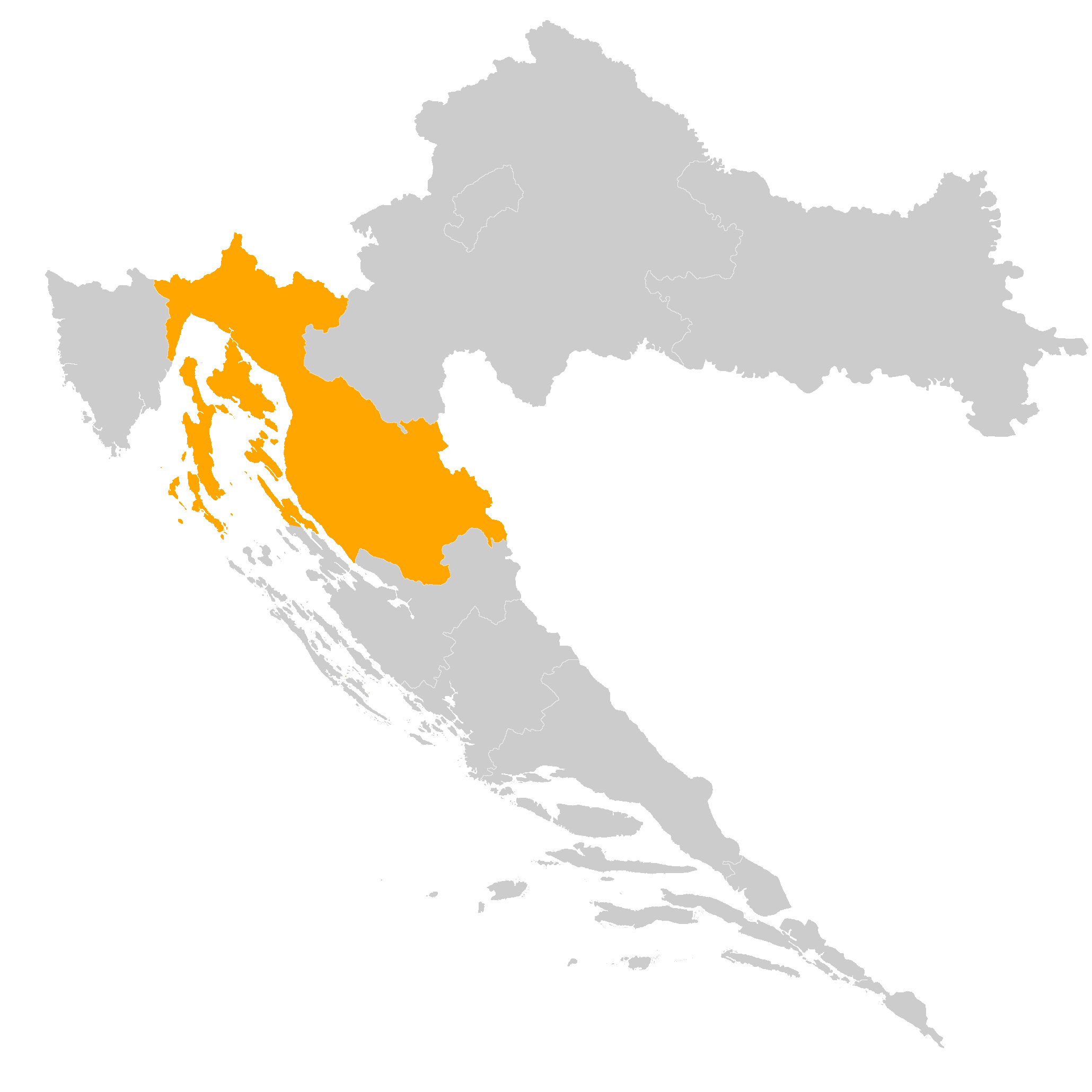 mapa Chorvátsko - Kvarner