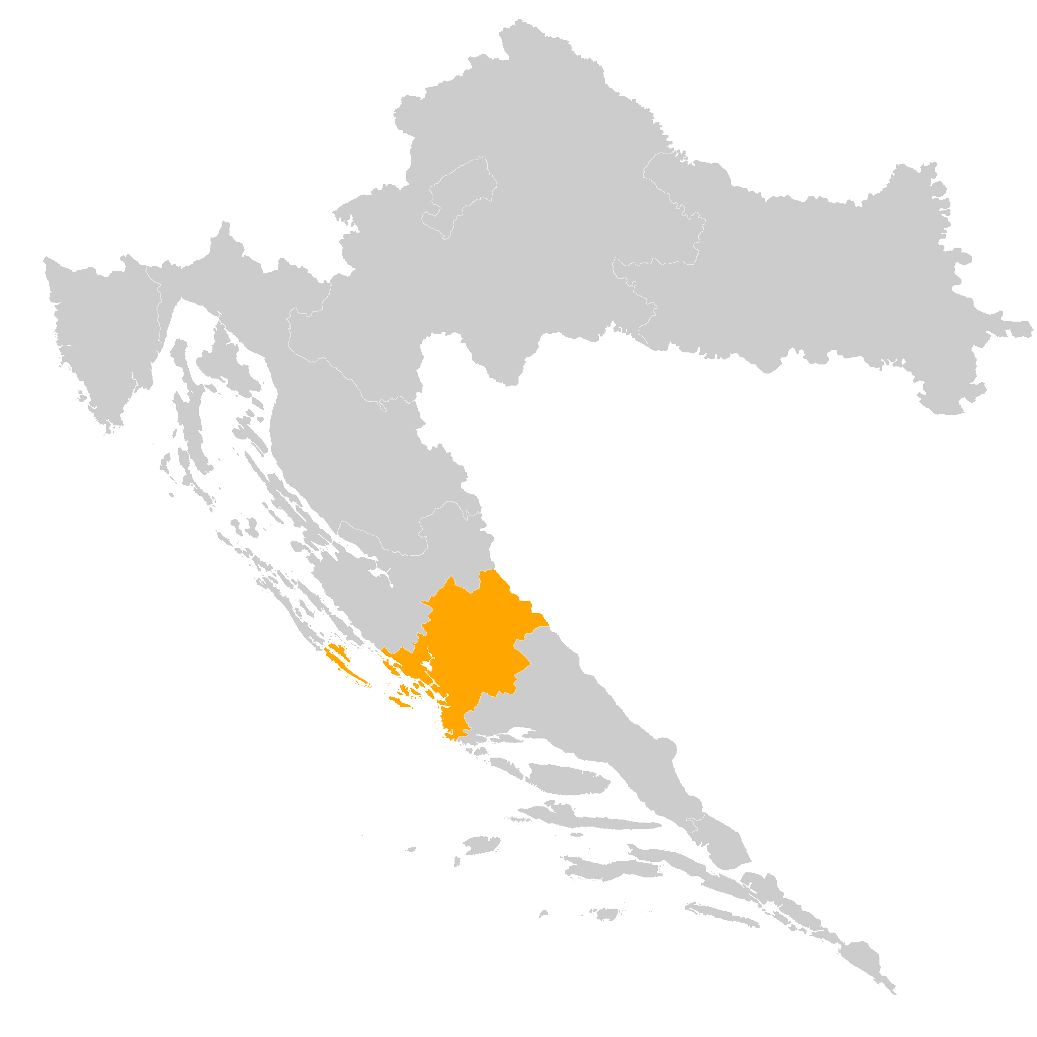 mapa Chorvtsko - Dalmcia ibenik