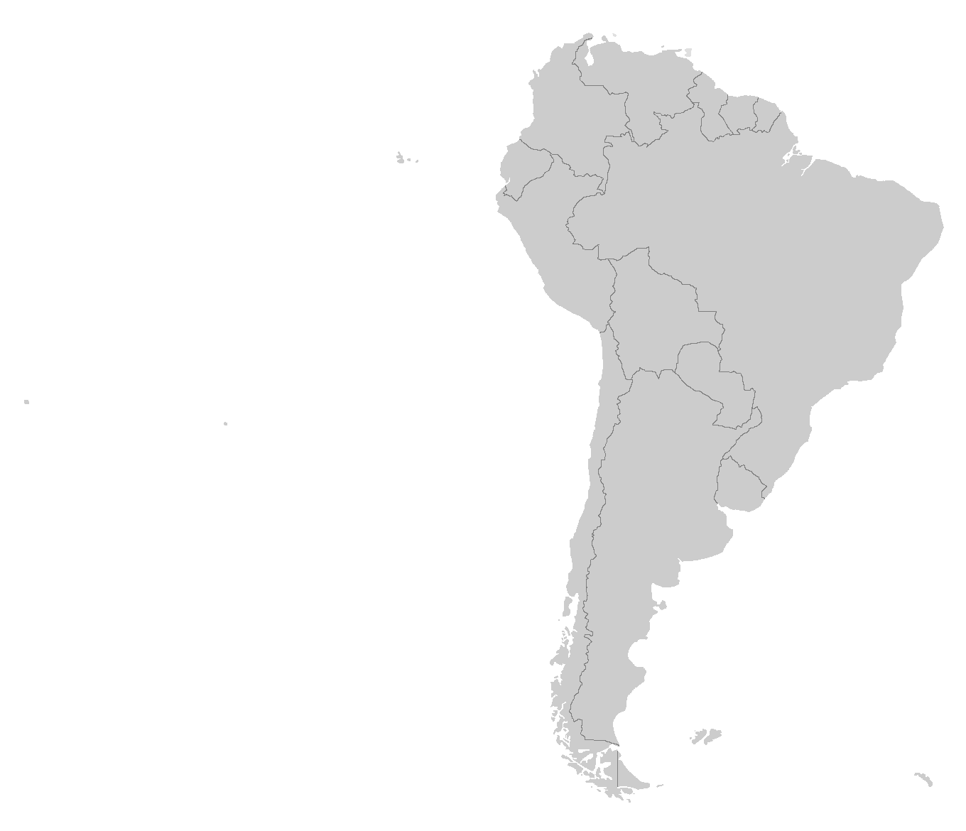 South America map - zoom