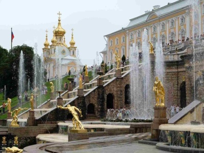 Veľký Palác - fontána Veľké Kaskády,  Petrohrad