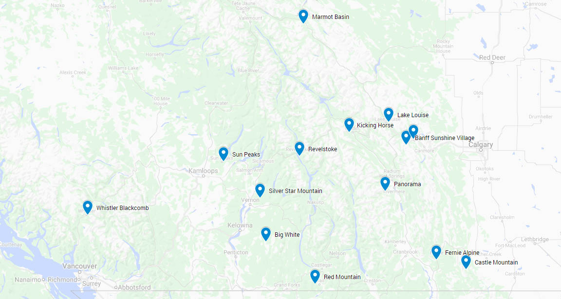 mapa Kanada lyovanie