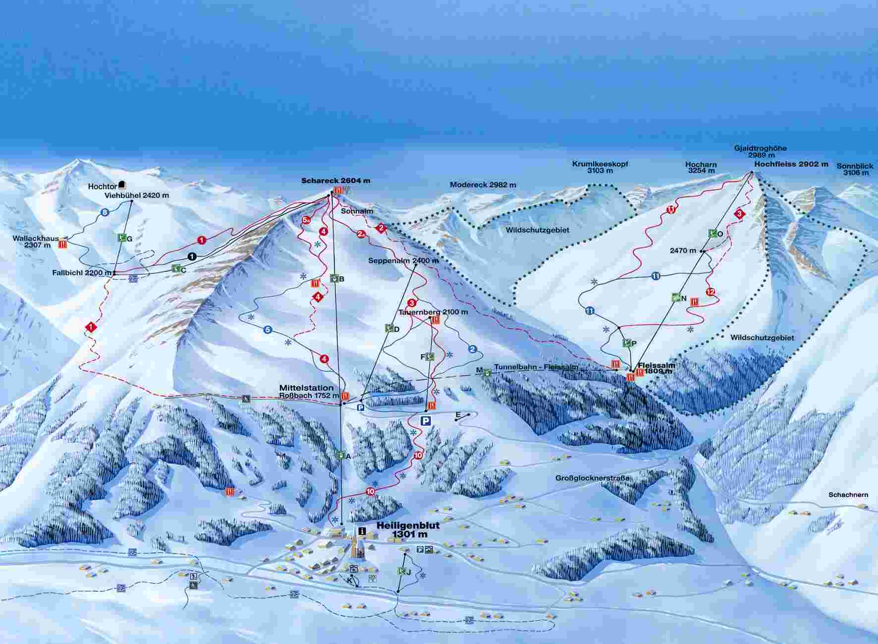 ski mapa - HEILIGENBLUT