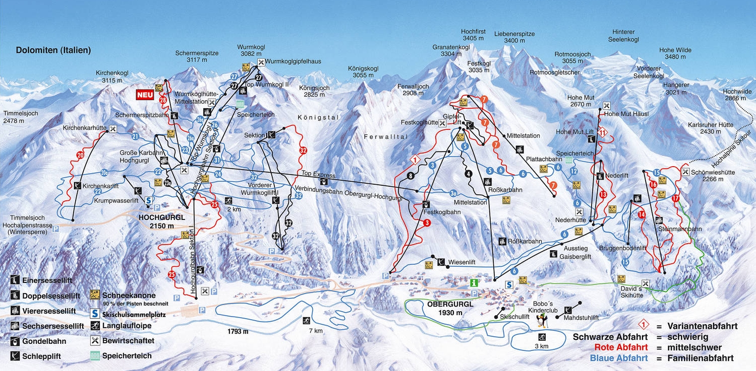 ski mapa - OBERGURGL