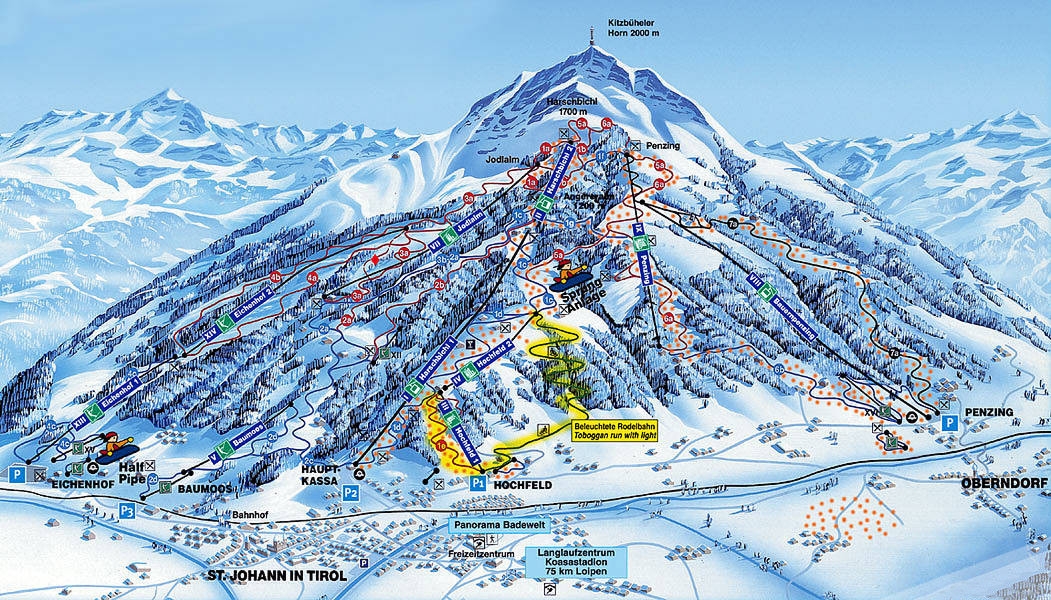 ski mapa - ST. JOHANN in TIROL