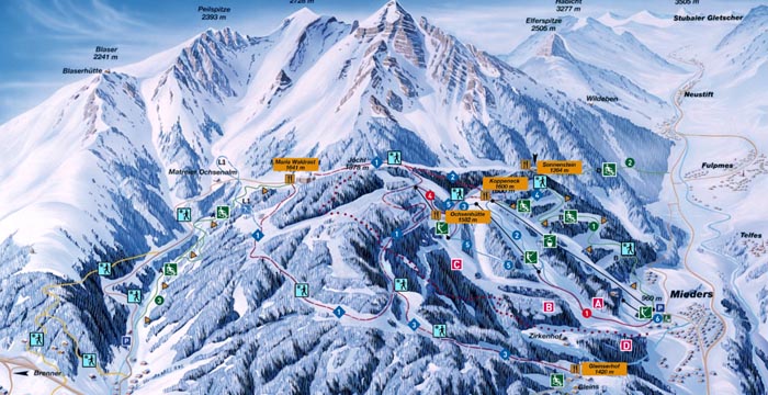 Ski mapa Mieders