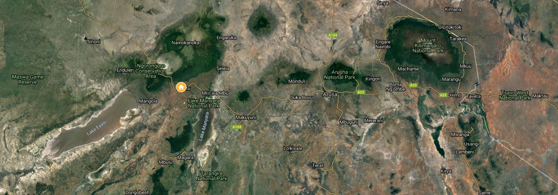 mapa Acacia Lodge, Karatu